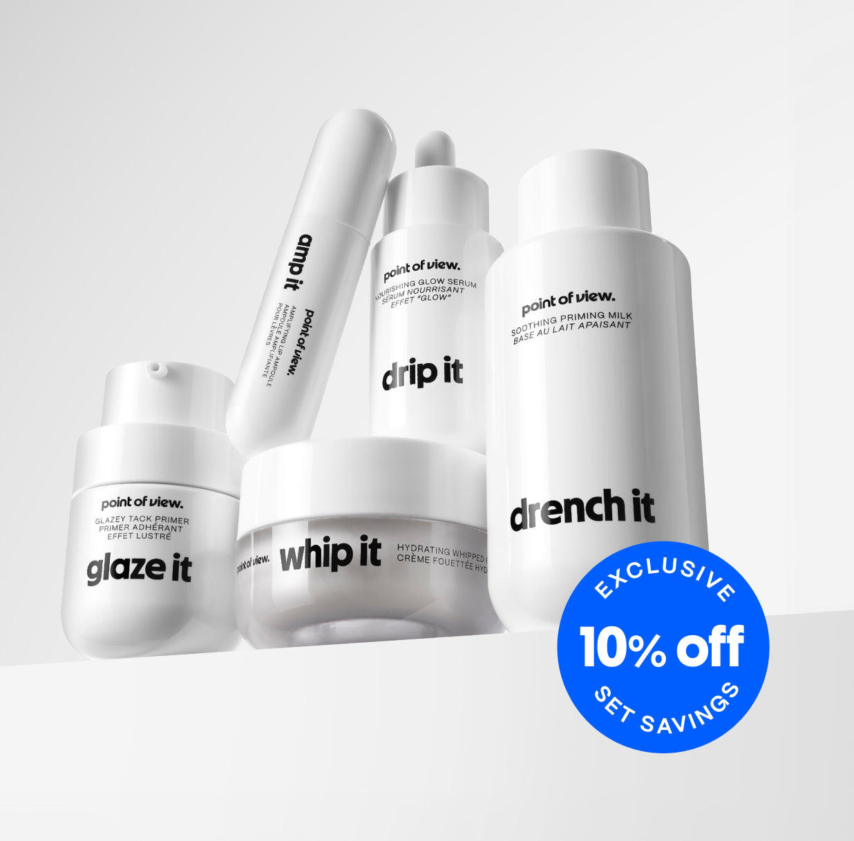POV Beauty Dew It Set hydrating skin prep routine set — product shot with award and press recognition