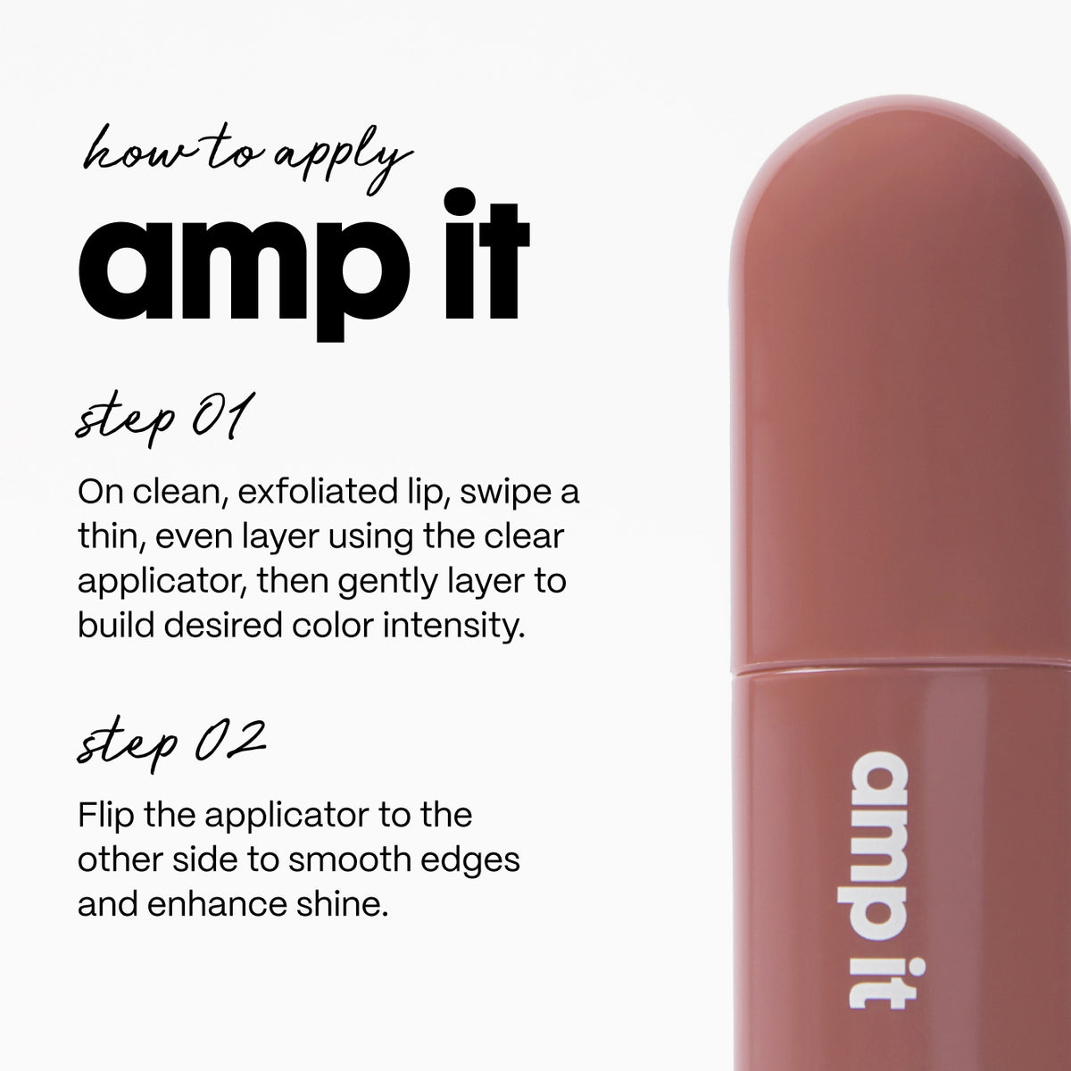 POV Beauty Amp It hydrating lip ampoule in Malassada — how-to-use application steps